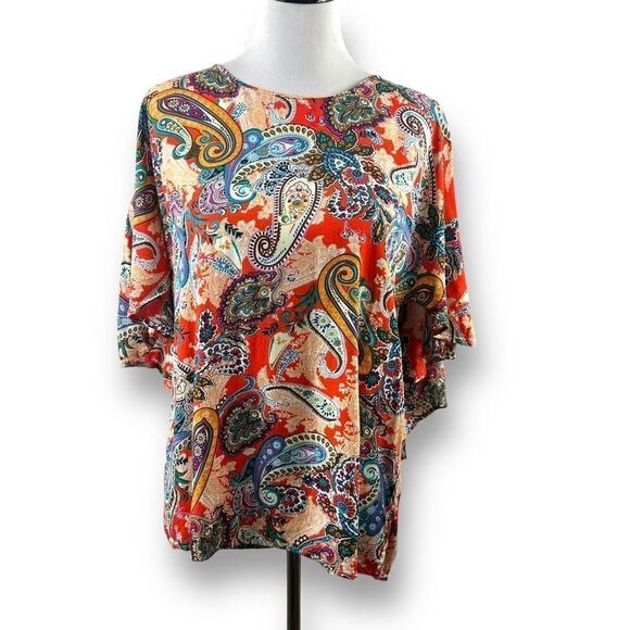 Coco + Carmen multi-color paisley print tunic size S/M - Picture 1 of 9